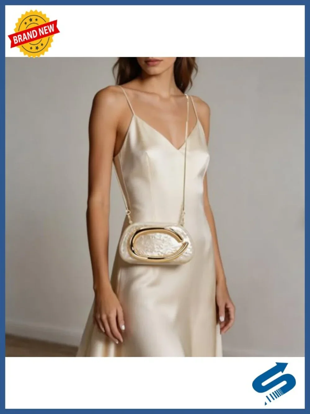 Acrylic Evening Clutch Purse for Women Formal Party Wedding Metal Handle